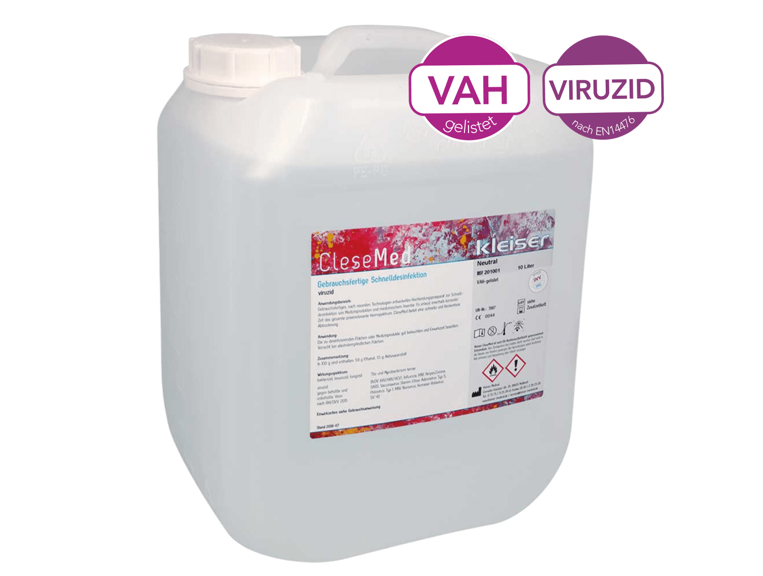<p><strong>10 Liter Kanister</strong><br />cleseMED Plus Wisch- und Schnelldesinfektion ermöglicht eine schnelle und gründliche Desinfektion von Oberflächen mit einem breiten Wirkspektrum.</p>