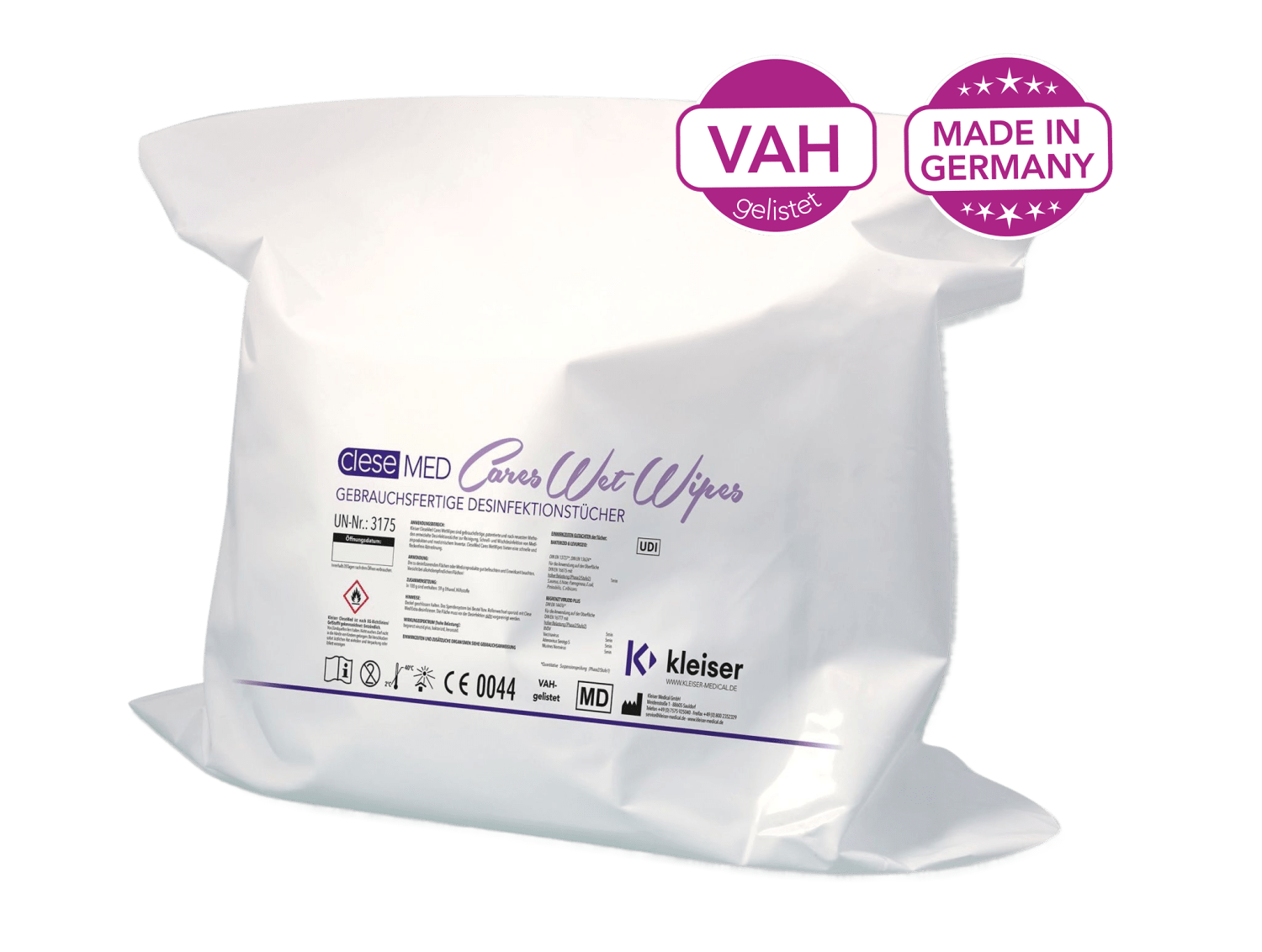 <p><strong>Desinfektionstücher,</strong> <strong>Neutral,</strong> <strong>30x15 cm</strong><br />cleseMED Cares WetWipes bieten zuverlässige Reinigung und Desinfektion von Oberflächen in einem praktischen, gebrauchsfertigen Tuch.</p>