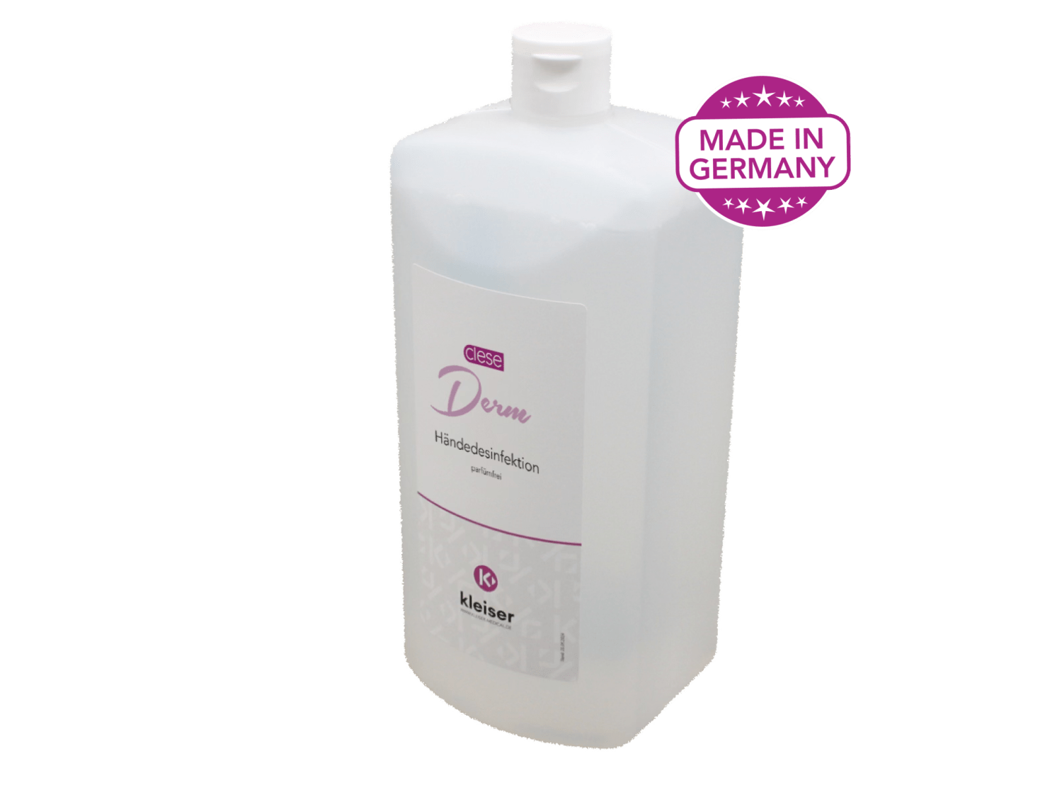 <p><strong>1 Liter Flasche</strong> CleseDerm Hand- & Hautdesinfektion bietet einen effektiven Schutz gegen Keime und ist dabei sanft zur Haut, ideal für den täglichen Gebrauch.</p>