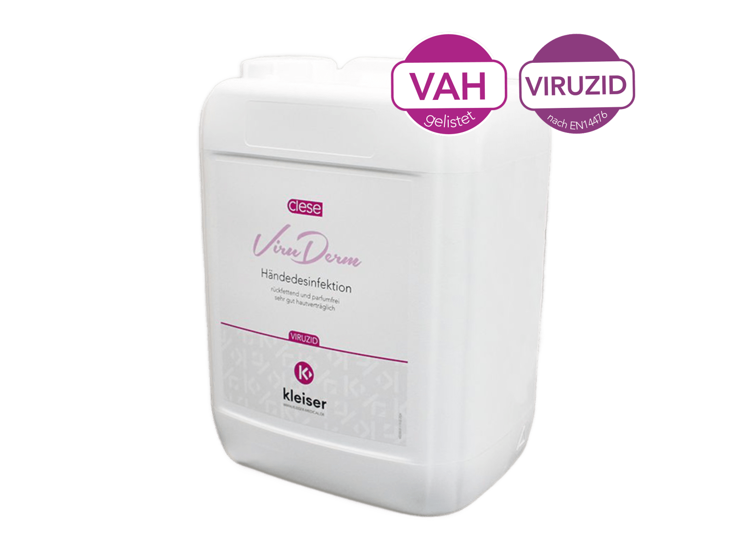 <p><strong>5 Liter Kanister</strong> Clese ViruDerm Hand- & Hautdesinfektion sorgt für eine zuverlässige Desinfektion und bietet umfassenden Schutz gegen Viren und Bakterien.</p>
